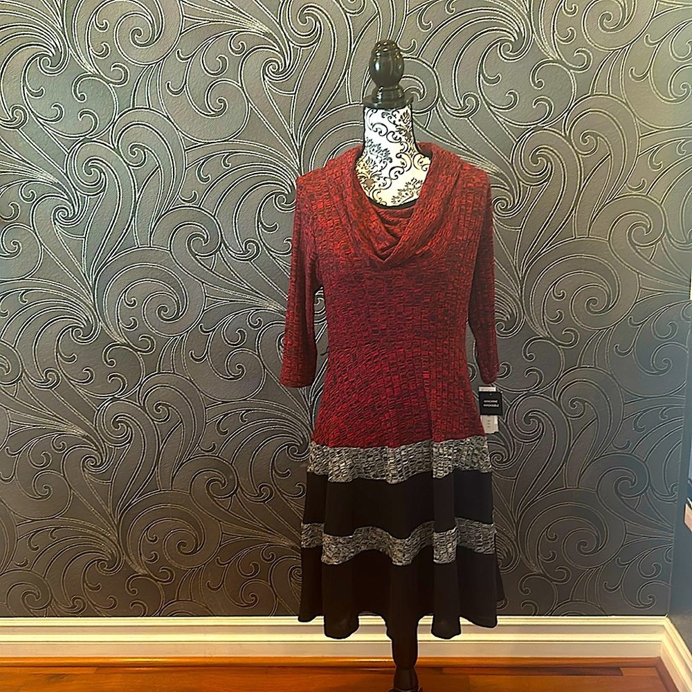 NEW WITH TAGS - Robbie Bee, size S, red sweater dress
